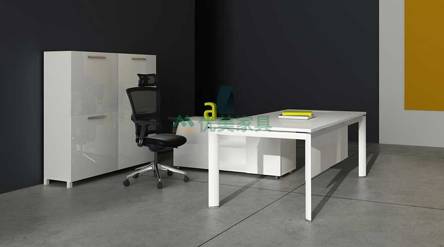 暖白色款式板式办公桌K100-B1808