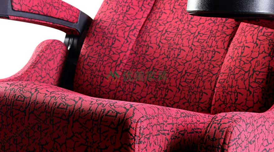 礼堂椅LTY-007钢木系列红色细节图