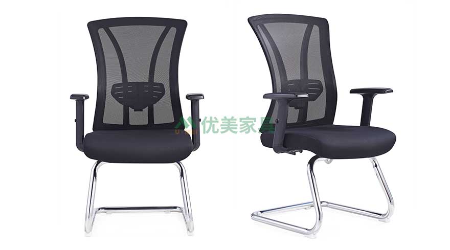 办公椅-K2-606 黑色 弓形网布中背椅